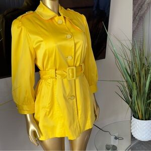 Harve Benard Bright Yellow Belted Trench Coat